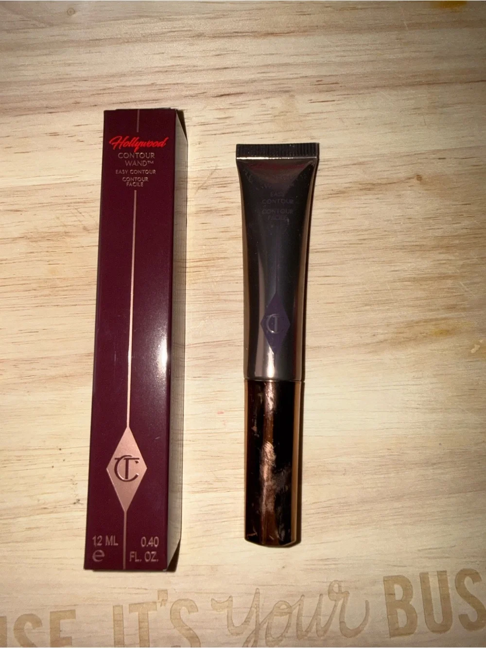 Charlotte Tilbury Contour Tube in medium-deep with Gradient Plum-Pink Box